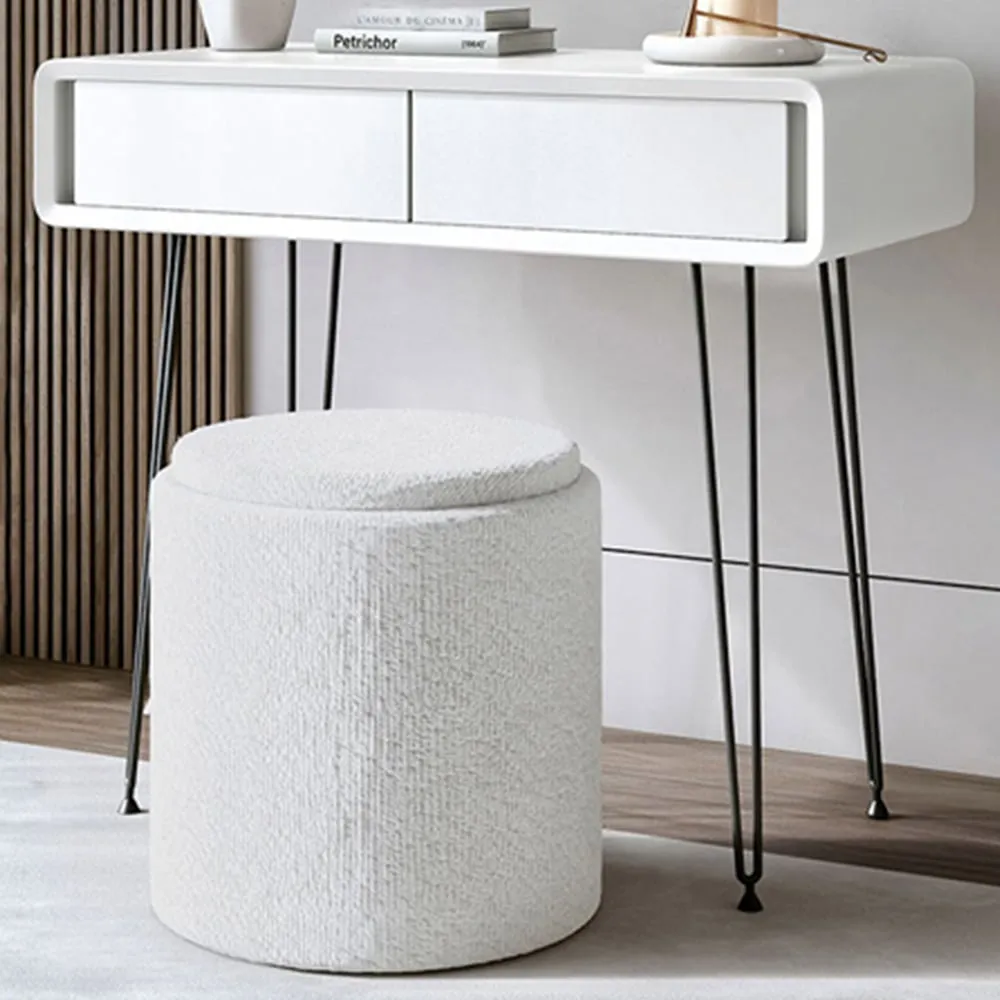 CARME Home 2 Drawer Dressing Table - White, Solid Wood