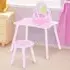 3-Piece Dressing Table Set with Mirror - Pink