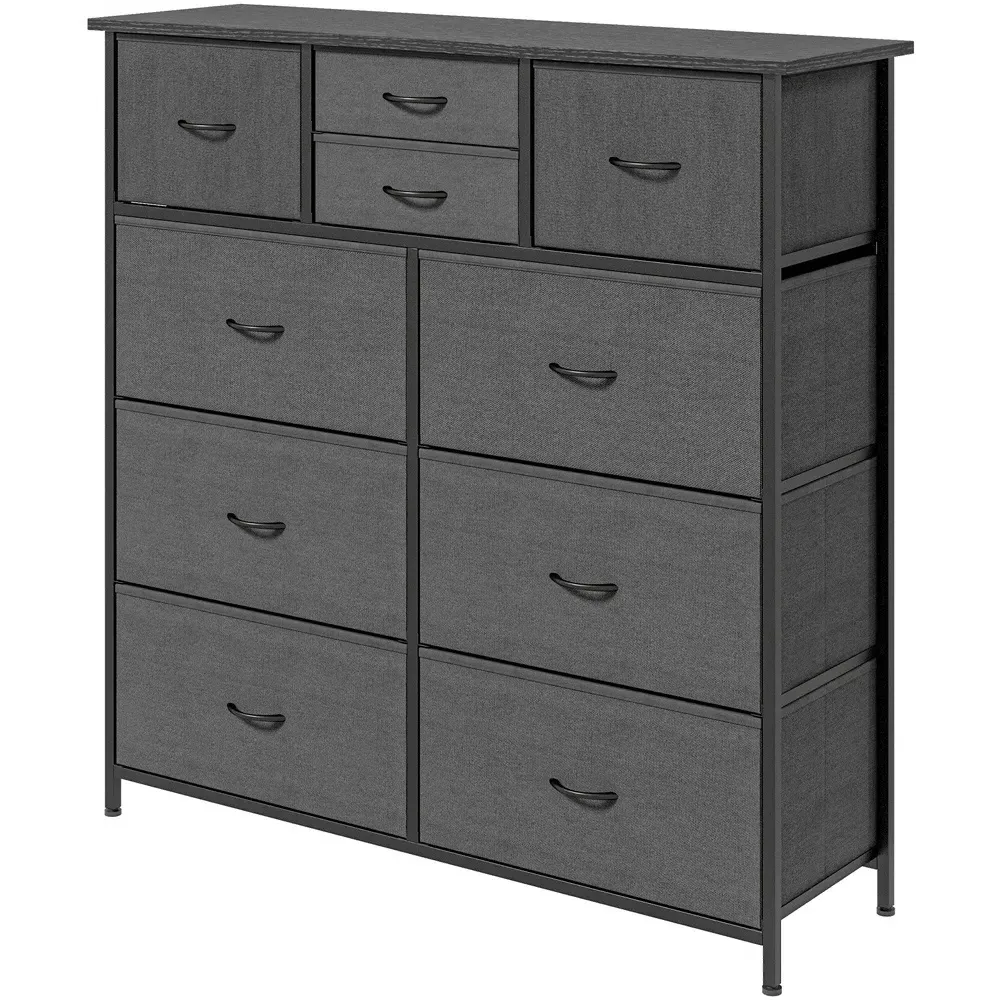 10 Drawer Chest of Drawers - Black