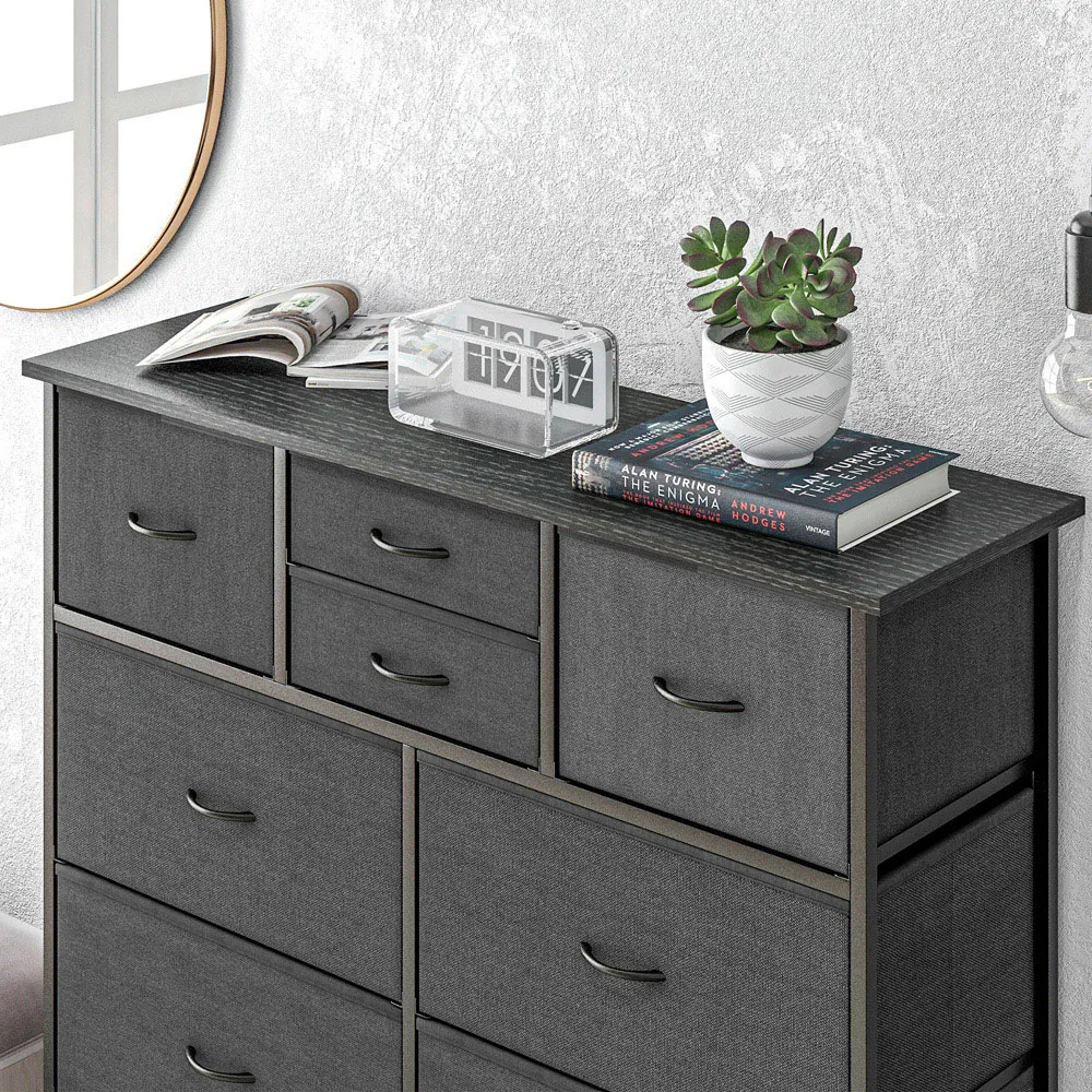 10 Drawer Chest of Drawers - Black