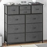 10 Drawer Chest of Drawers - Black