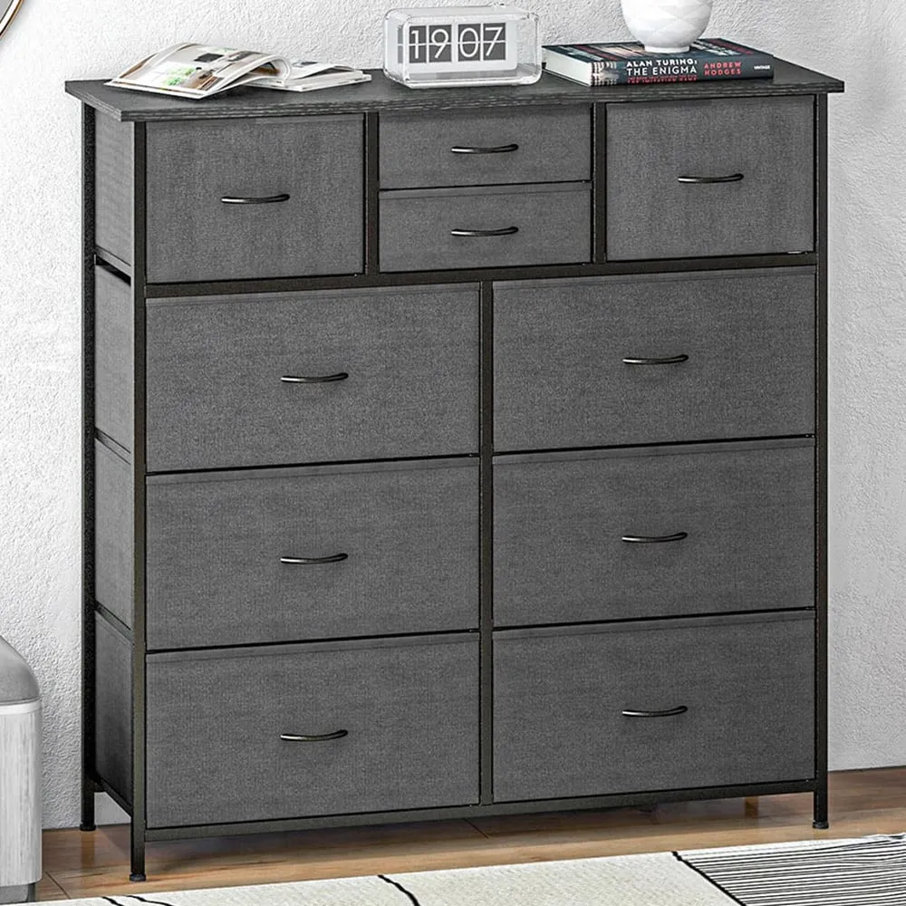 10 Drawer Chest of Drawers - Black