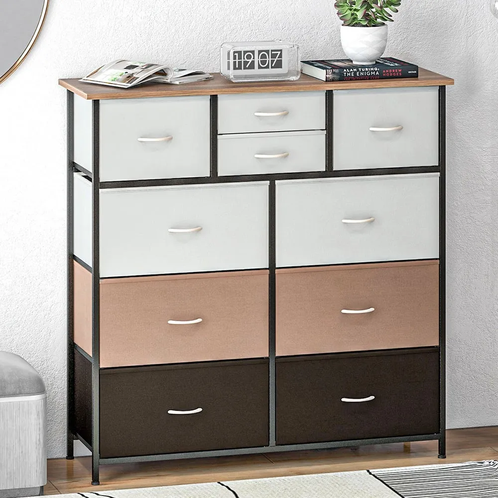 10 Drawer Chest of Drawers - Multicolour