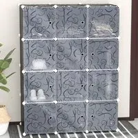 12-Cube Modular Storage Cabinet - Black, Plastic