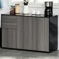 2 Door 2 Drawer High Gloss Sideboard - Grey