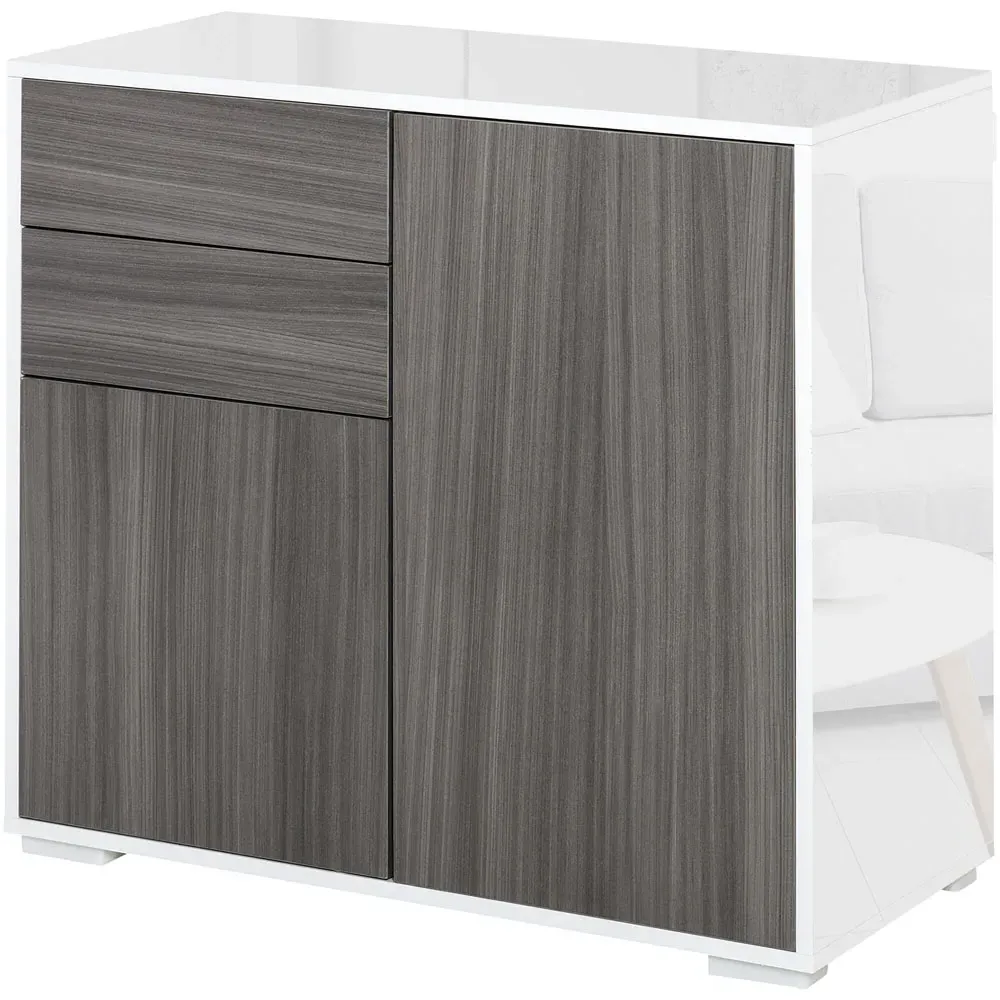 2 Door 2 Drawer Sideboard - Grey, White