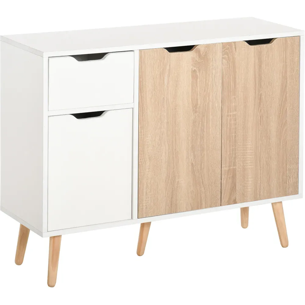 2 Door 2 Drawer Standing Sideboard - Natural, White