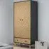 2 Door 2 Drawer Wardrobe - Brown
