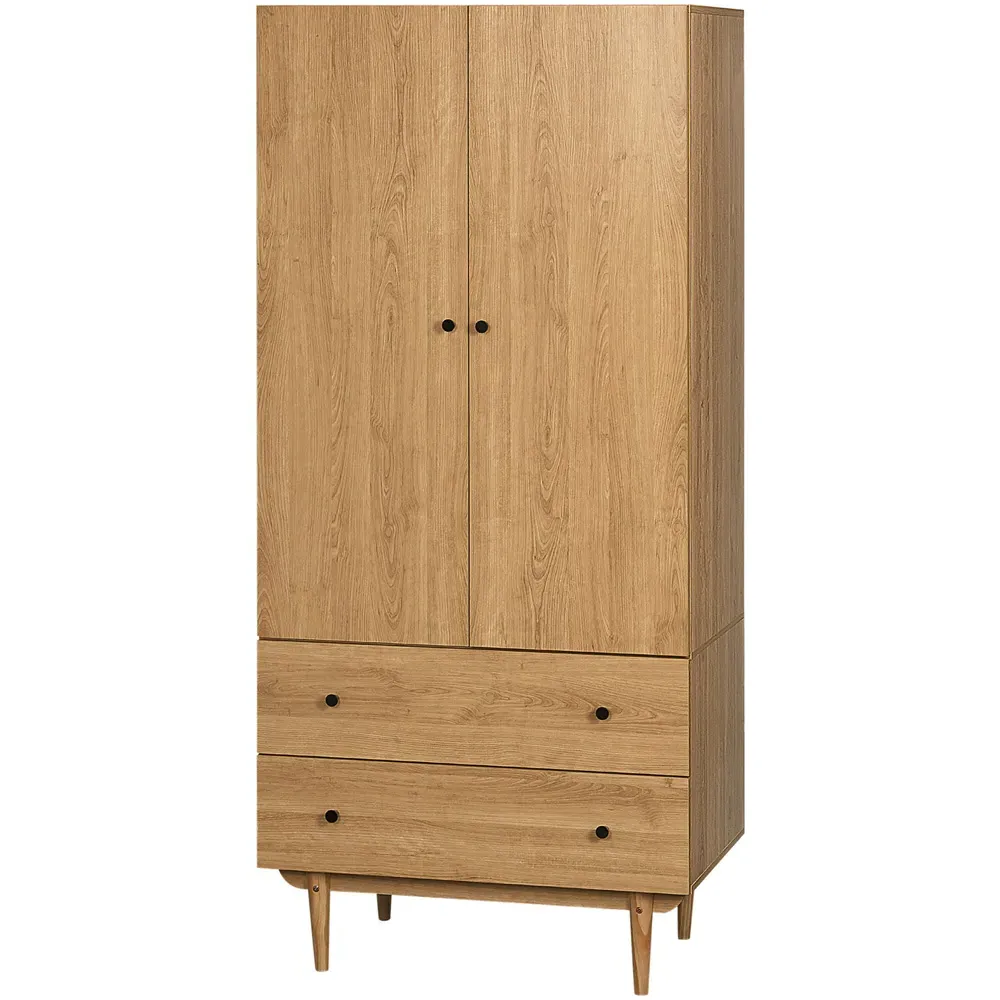 2 Door 2 Drawer Wardrobe - Natural