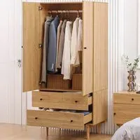 2 Door 2 Drawer Wardrobe - Natural
