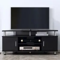 2 Door 2 Shelf TV Cabinet - Black, Aluminium