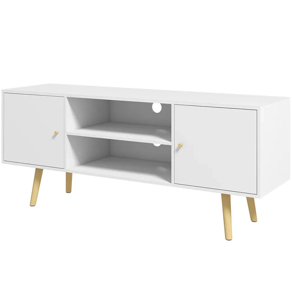 2 Door 2 Shelf TV Cabinet - White