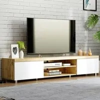 2 Door 2 Shelf TV Cabinet - White, Oak