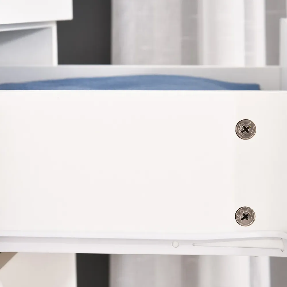 2 Door 3 Drawer Mirror Wardrobe - White