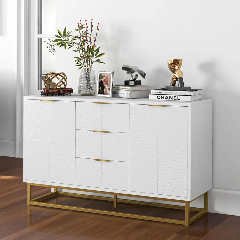 2 Door 3 Drawer Storage Cabinet - White