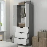 2 Door 3 Drawer Wardrobe - Grey