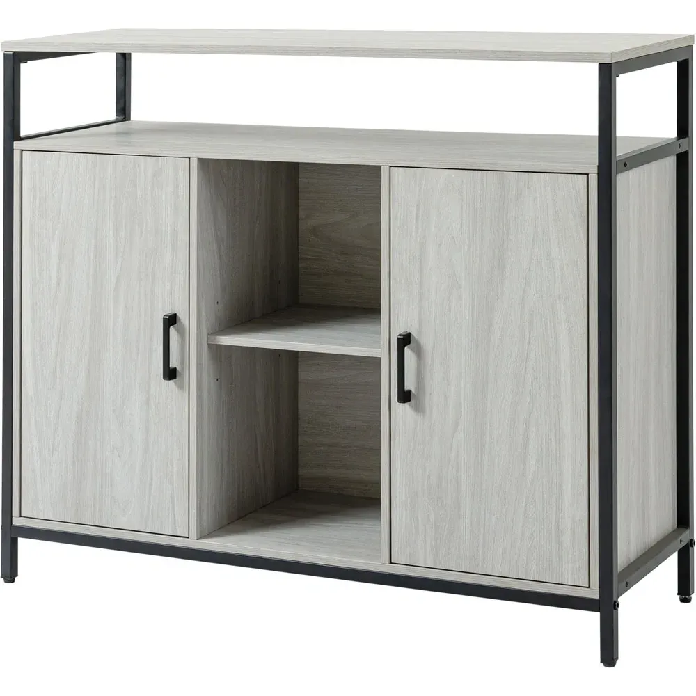 2 Door 3 Shelf Sideboard - Grey