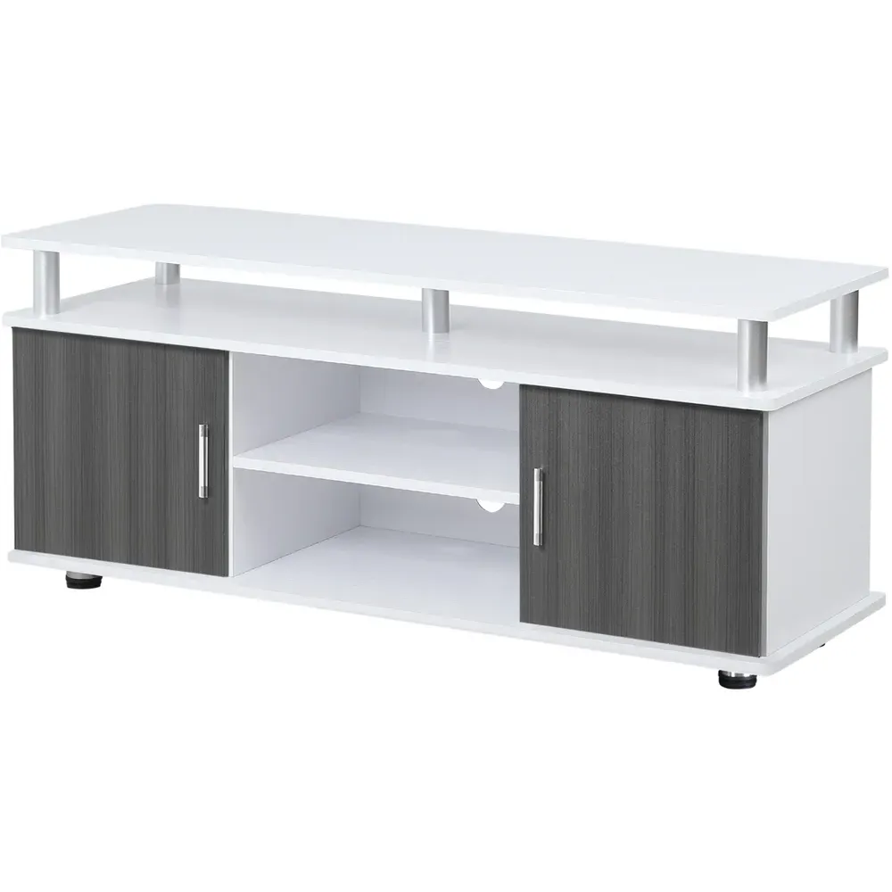2 Door 3 Shelf TV Cabinet - White