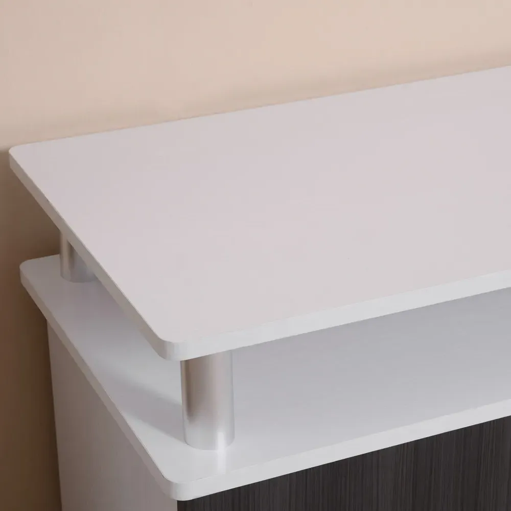 2 Door 3 Shelf TV Cabinet - White