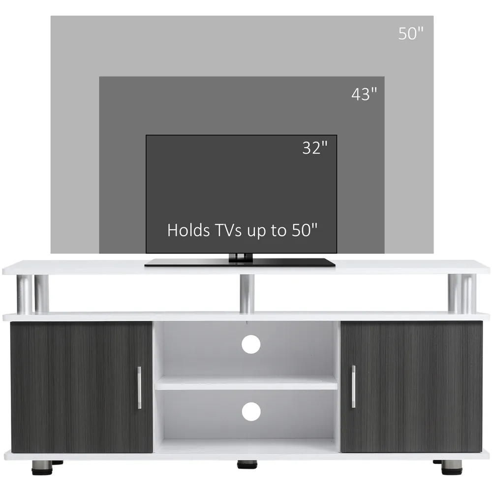2 Door 3 Shelf TV Cabinet - White