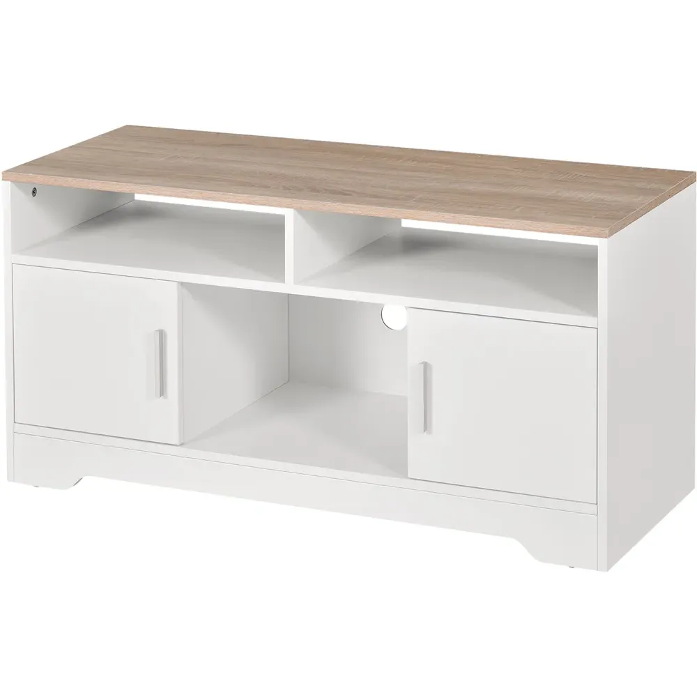 2 Door 3 Shelf TV Cabinet - White