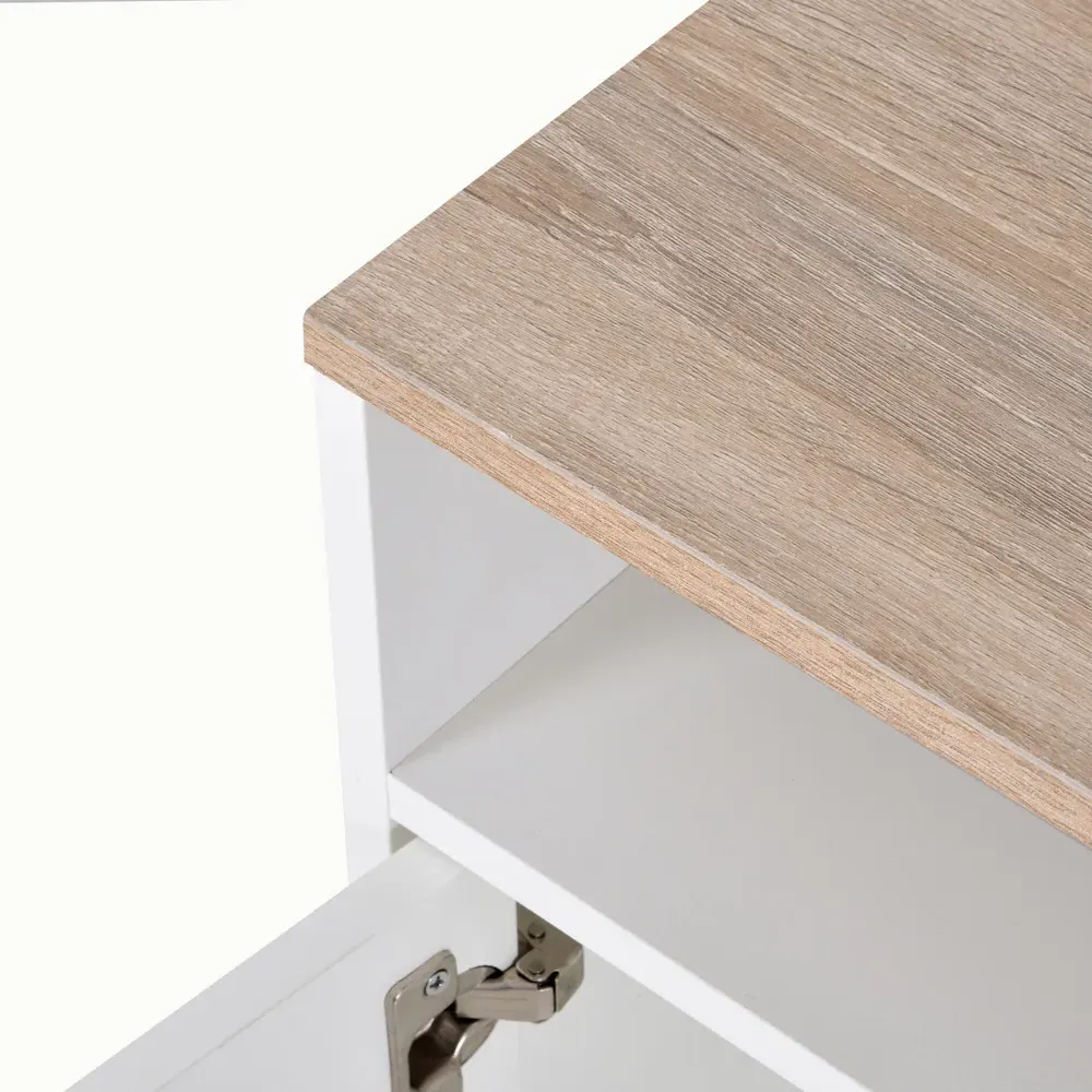 2 Door 3 Shelf TV Cabinet - White