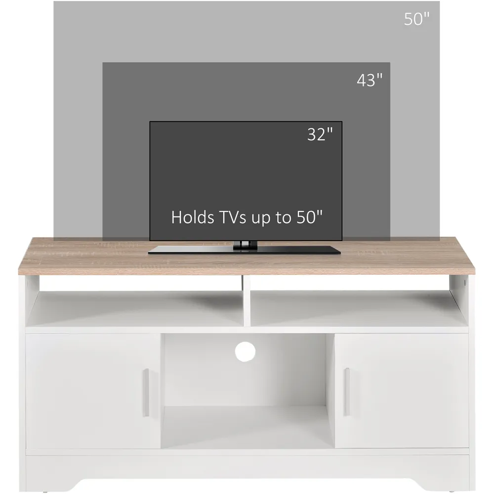 2 Door 3 Shelf TV Cabinet - White