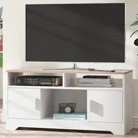 2 Door 3 Shelf TV Cabinet - White