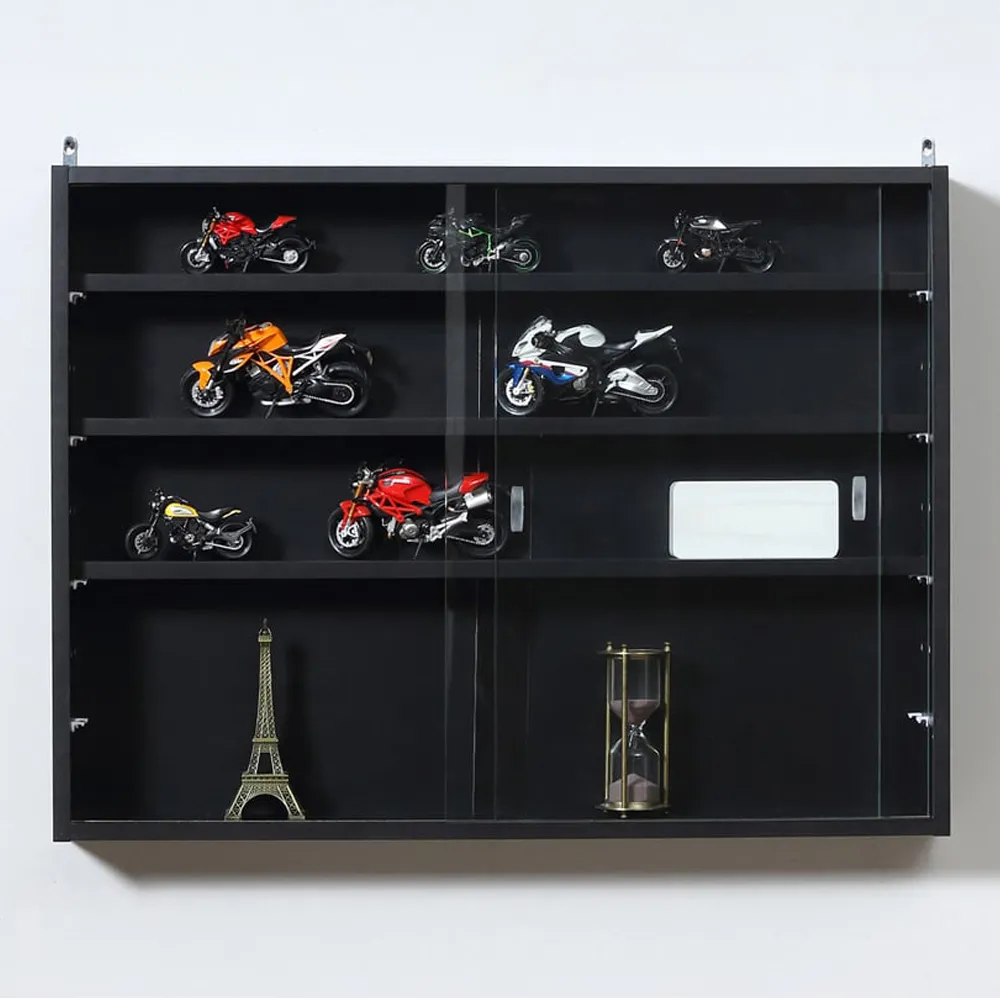 2 Door 5 Shelf Wall Display Unit - Black image
