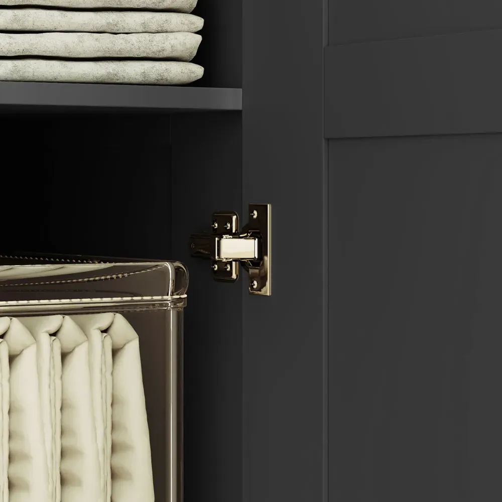 2 Door Double Wardrobe with Hanging Rail - Black