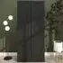 2 Door Double Wardrobe with Hanging Rail - Black