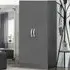 2 Door High Gloss Wardrobe - Grey