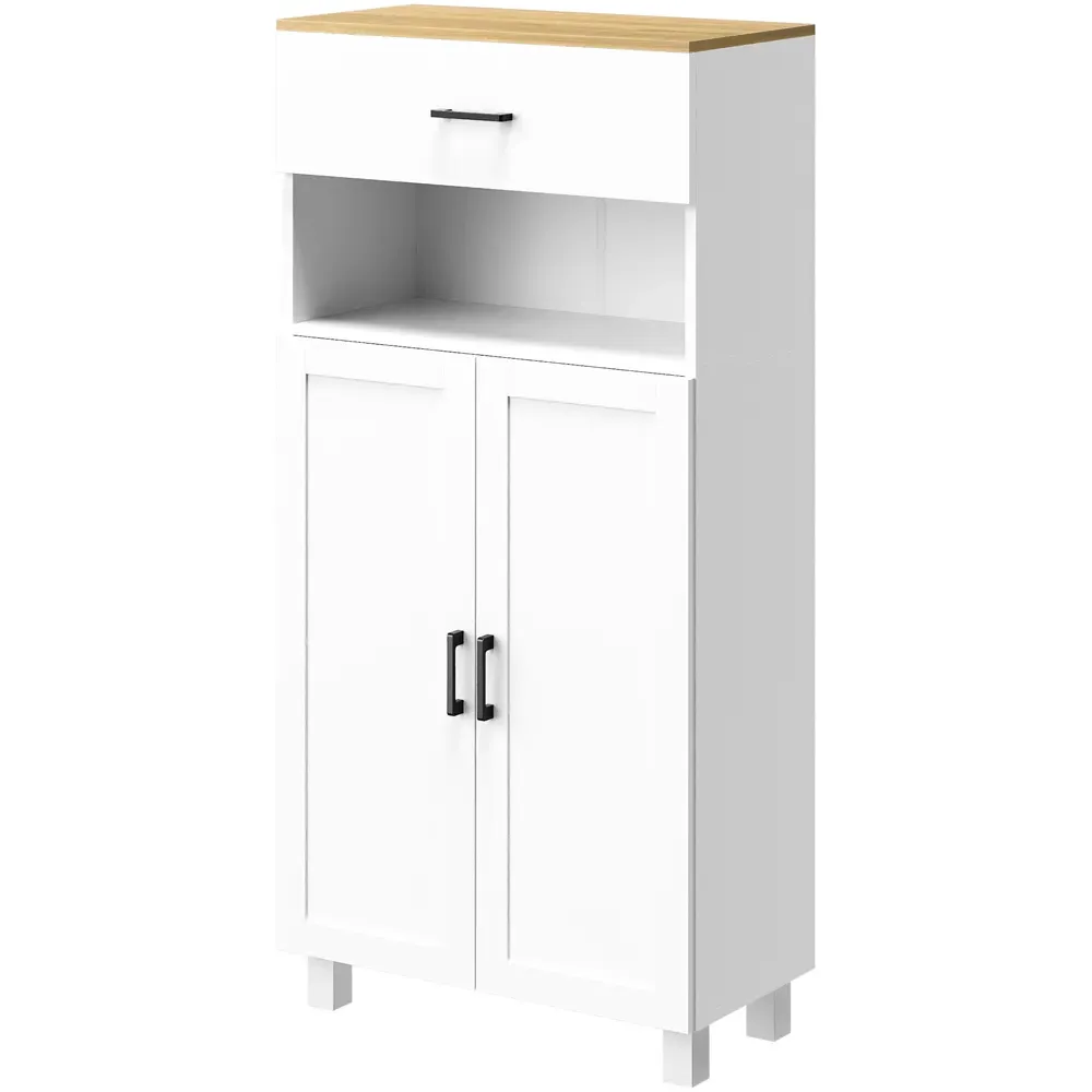 2 Door Single Drawer Kitchen Storage Cabinet - White