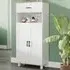 2 Door Single Drawer Kitchen Storage Cabinet - White