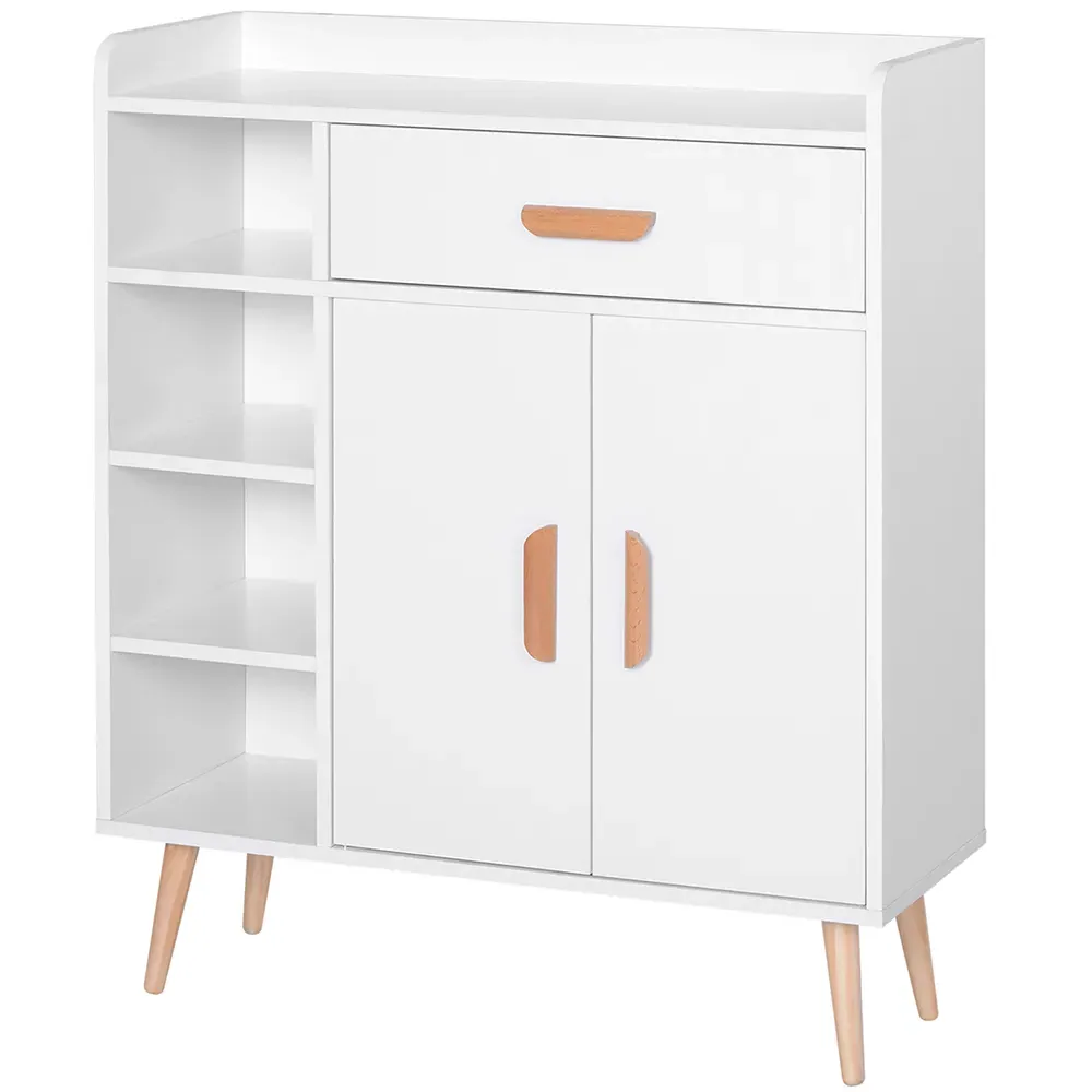 2 Door Single Drawer Standing Sideboard - White