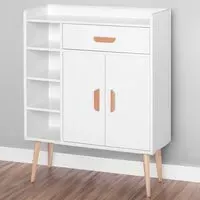 2 Door Single Drawer Standing Sideboard - White