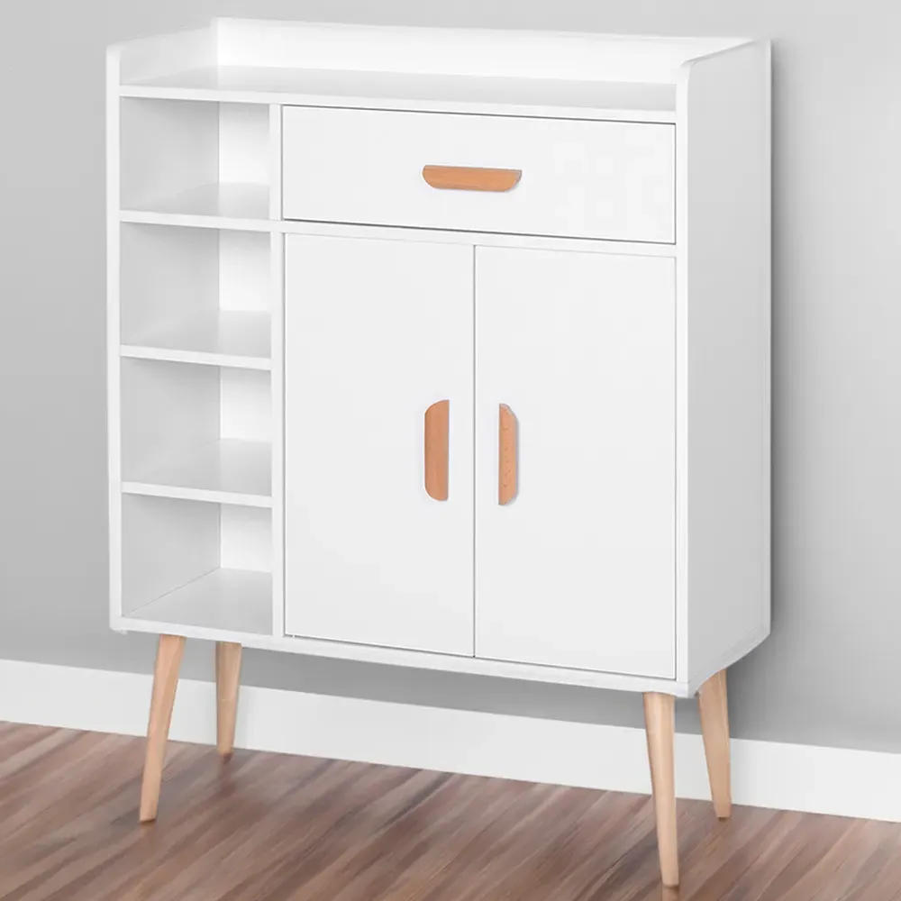 2 Door Single Drawer Standing Sideboard - White
