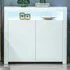 2 Door Single Shelf Sideboard with LED - White