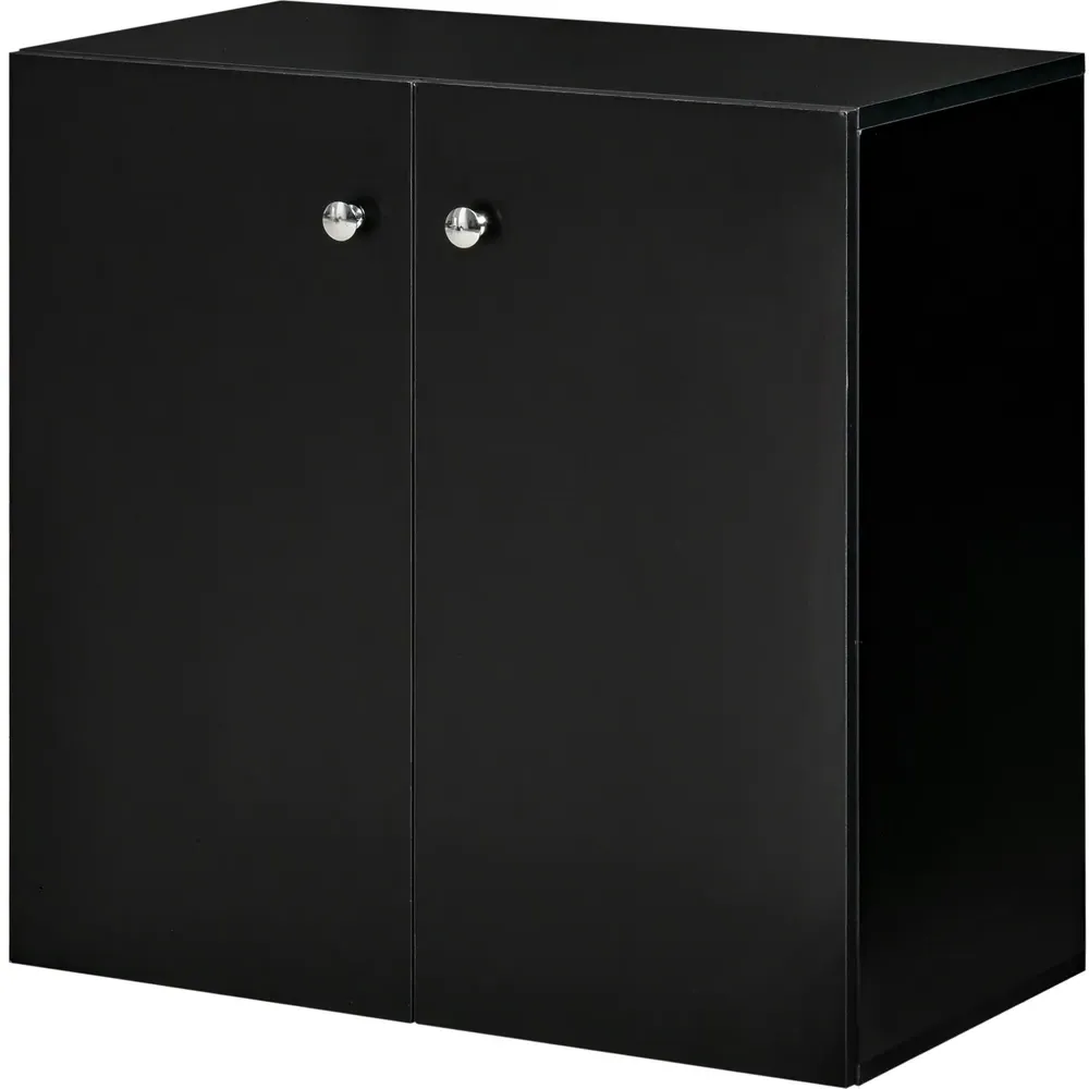 2 Door Storage Cabinet - Black