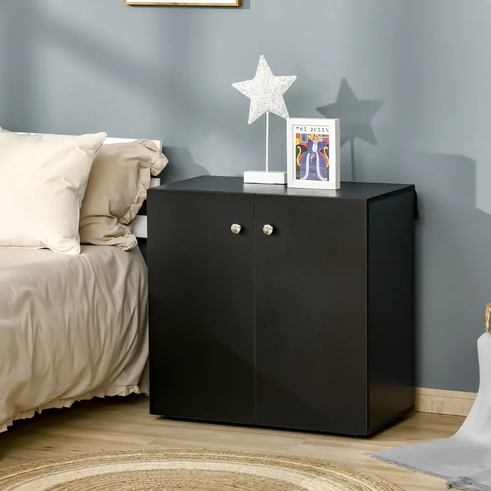 2 Door Storage Cabinet - Black
