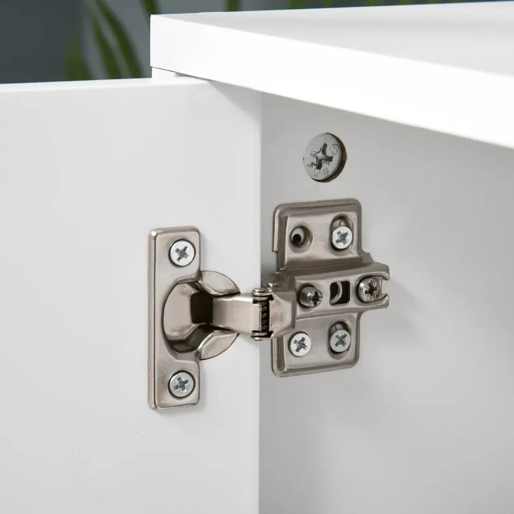 2 Door TV Unit with Shelves - White