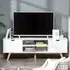 2 Door TV Unit with Shelves - White