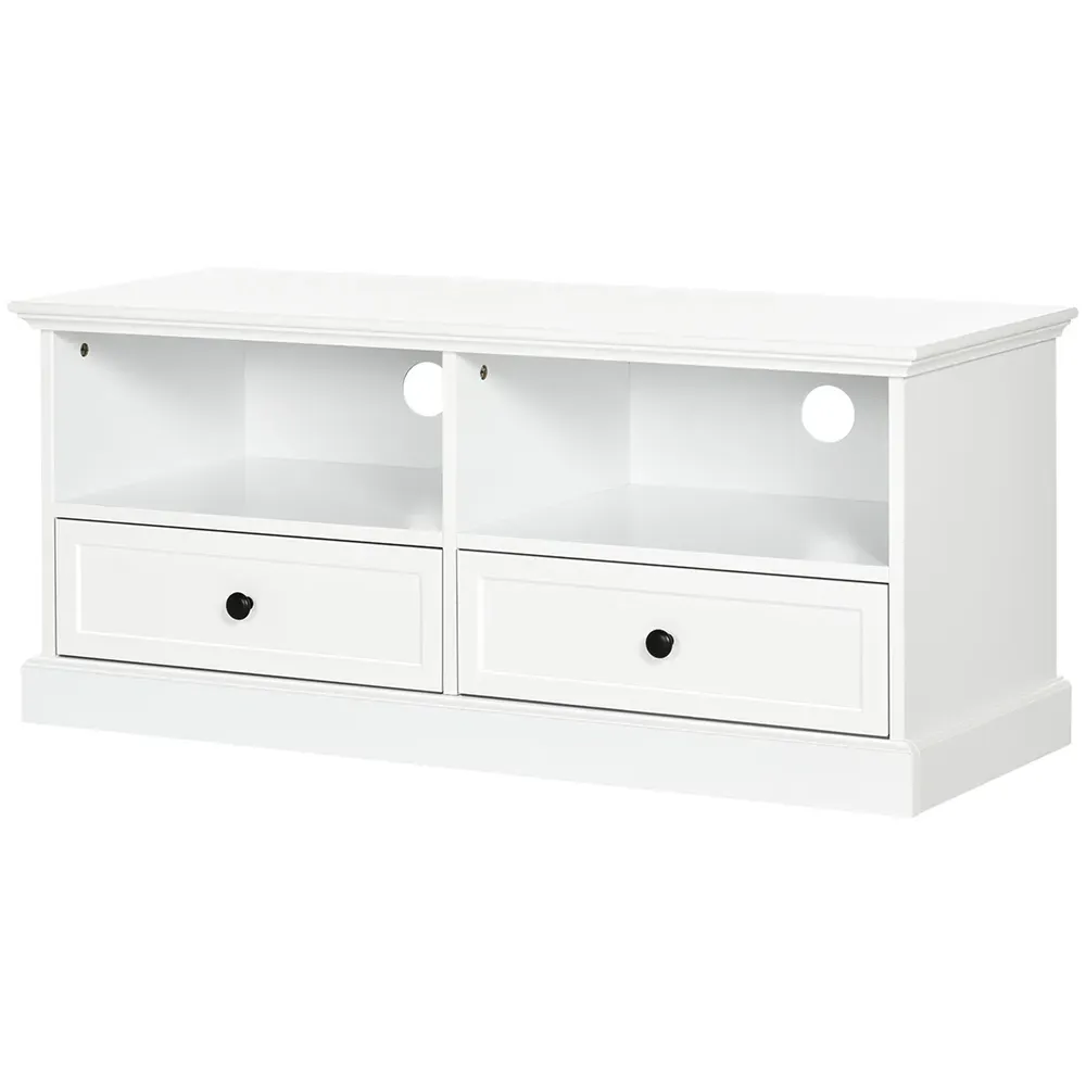 2 Drawer 2 Shelf TV Cabinet - White