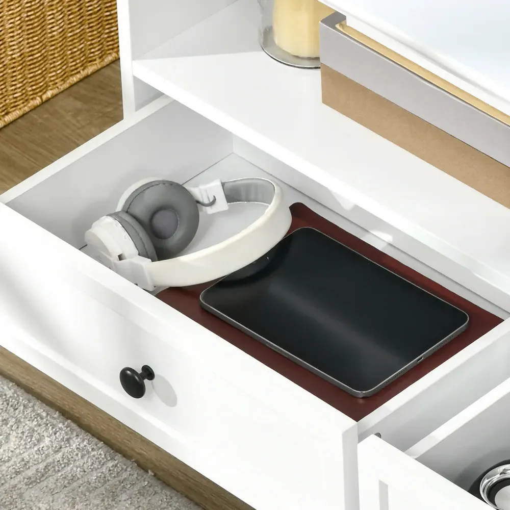 2 Drawer 2 Shelf TV Cabinet - White