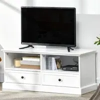 2 Drawer 2 Shelf TV Cabinet - White
