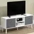2 Drawer 2 Shelf TV Cabinet with Storage - White, Grey
