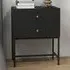 2 Drawer Bedside Table - Black