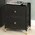 2 Drawer Bedside Table - Black, PU Leather