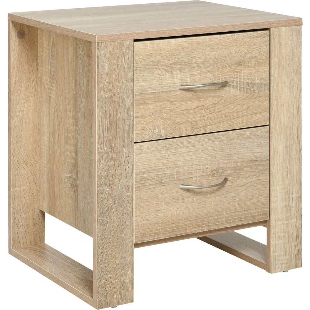 2 Drawer Bedside Table - Brown
