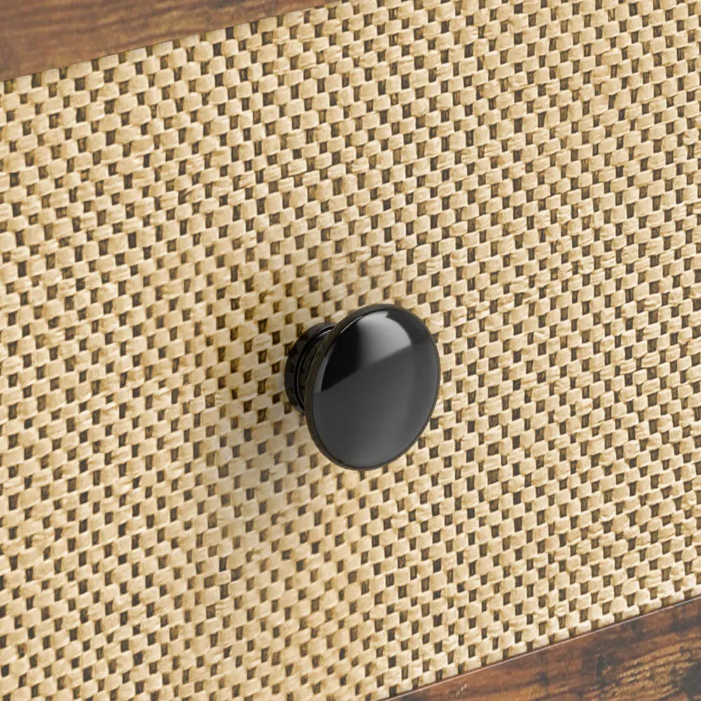 2 Drawer Bedside Table - Brown, Rattan